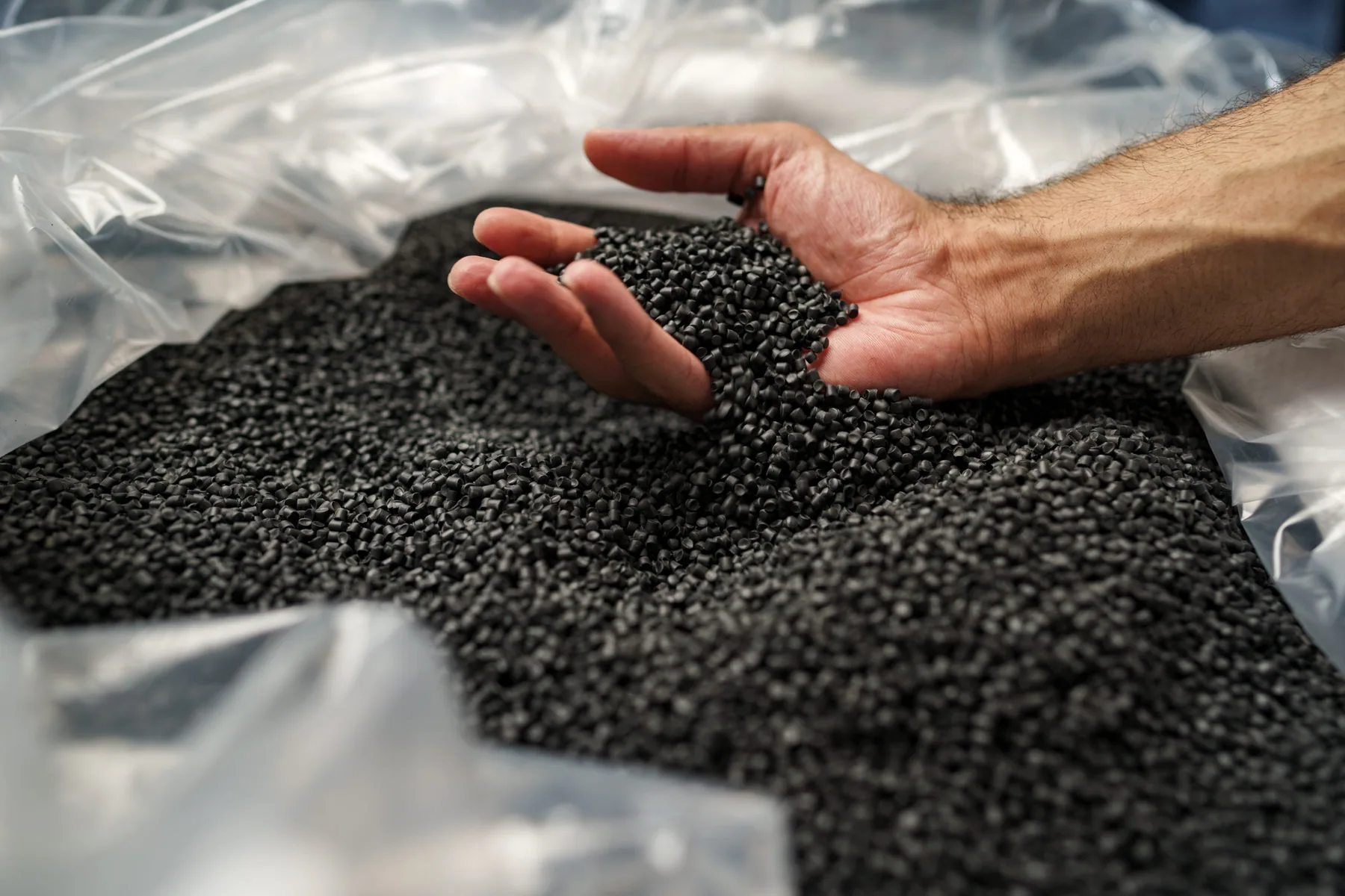Recyclinggranulat in der Materialaufbereitung